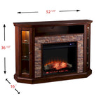 SEI Furniture Hermon Faux Stone Electric Fireplace Corner Media TV Stand for TV's up to 50