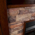 SEI Furniture Hermon Faux Stone Electric Fireplace Corner Media TV Stand for TV's up to 50