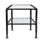 SEI Furniture Glenn Black Rectangle Metal Coffee Table with Glass Top and Bottom Shelf