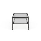SEI Furniture Glenn Black Rectangle Metal Coffee Table with Glass Top and Bottom Shelf