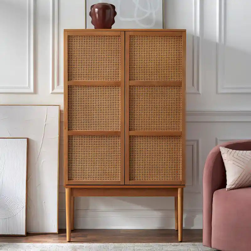 Lifestorey Maxima Cane 2-Door Cabinet