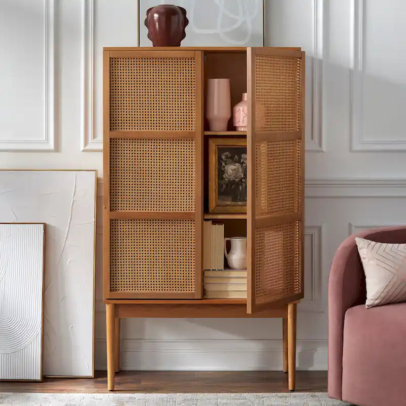 Lifestorey Maxima Cane 2-Door Cabinet