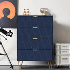 4 Drawers Chest Of Dresser Tall Storage Tower Cabinet with Metal Legs For Bedroom Living Room