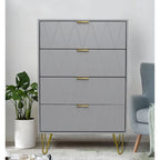 4 Drawers Chest Of Dresser Tall Storage Tower Cabinet with Metal Legs For Bedroom Living Room
