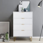 4 Drawers Chest Of Dresser Tall Storage Tower Cabinet with Metal Legs For Bedroom Living Room