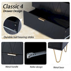 4 Drawers Chest Of Dresser Tall Storage Tower Cabinet with Metal Legs For Bedroom Living Room