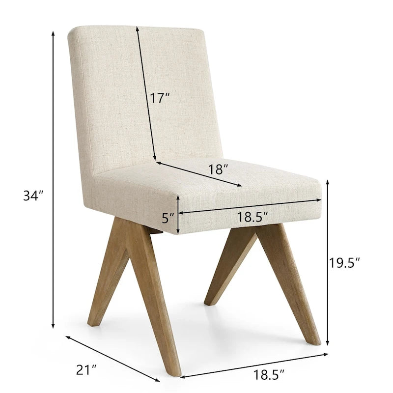 Linen Mid Century Modern Dining Chair
