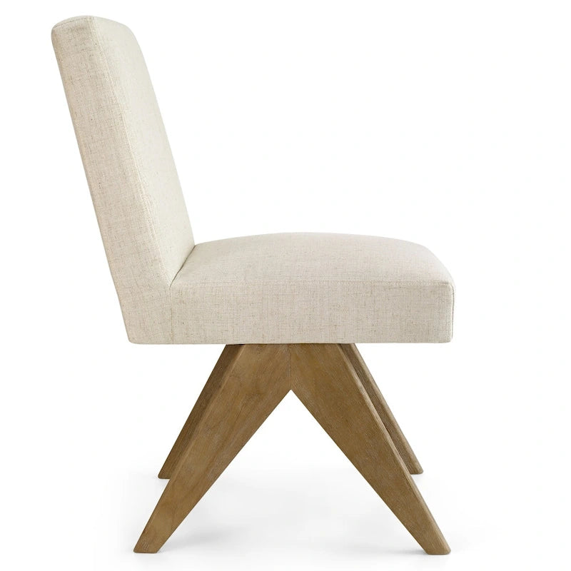 Linen Mid Century Modern Dining Chair
