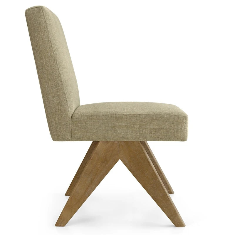 Linen Mid Century Modern Dining Chair