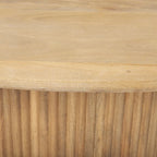 Terra 48L x 28W x 15H Dark Brown Wood Oval Fluted Coffee Table
