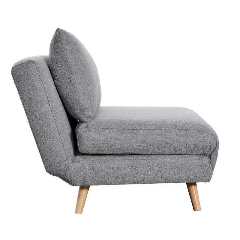Foldable Sleep Chair with Hideaway Legs and Backrest Pillow - 75.5D x 41W x 30H