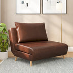 Foldable Sleep Chair with Hideaway Legs and Backrest Pillow - 75.5D x 41W x 30H