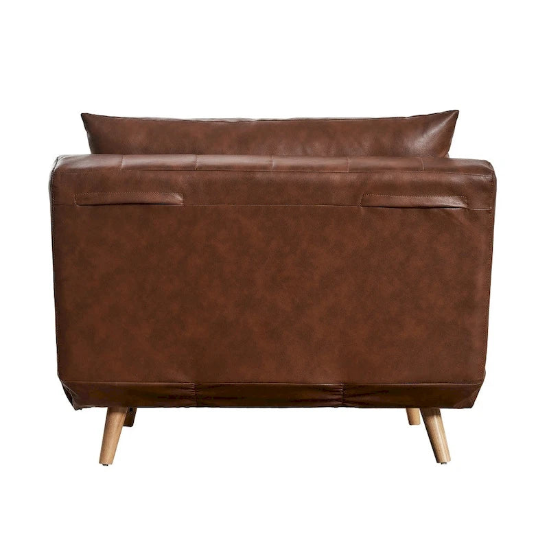 Foldable Sleep Chair with Hideaway Legs and Backrest Pillow - 75.5D x 41W x 30H
