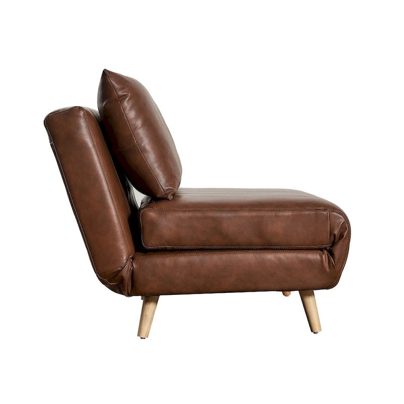 Foldable Sleep Chair with Hideaway Legs and Backrest Pillow - 75.5D x 41W x 30H