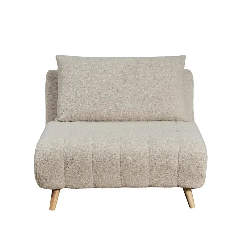 Foldable Sleep Chair with Hideaway Legs and Backrest Pillow - 75.5D x 41W x 30H
