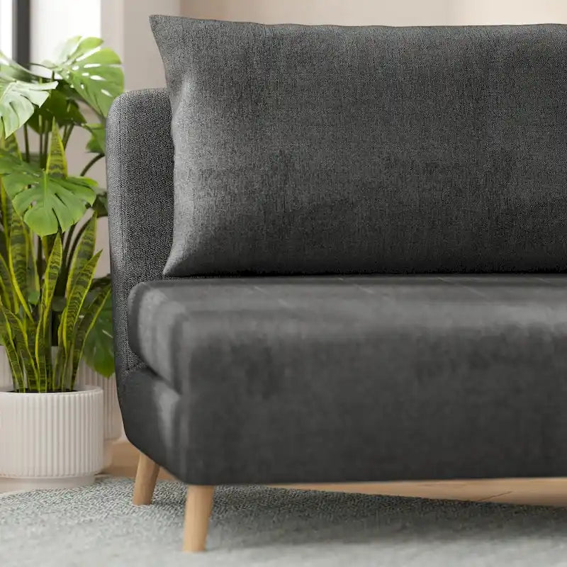Foldable Sleep Chair with Hideaway Legs and Backrest Pillow - 75.5D x 41W x 30H