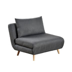 Foldable Sleep Chair with Hideaway Legs and Backrest Pillow - 75.5D x 41W x 30H