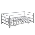 Merax Twin Size Metal Daybed with Adjustable Trundle, Pop Up Trundle