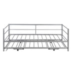 Merax Twin Size Metal Daybed with Adjustable Trundle, Pop Up Trundle
