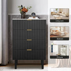 4 Drawers Chest Of Dresser Storage Imitation Marble Texture Tower Cabinet Bedroom Organizer