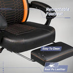 Bossin Gaming Chairs with Footrest, Big and Tall Chair 400 Capacity, Racing Style Computer Chair with Ergonomic Lumbar Support