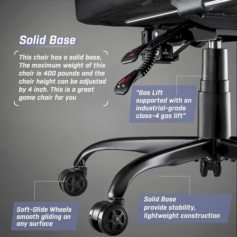 Bossin Gaming Chairs with Footrest, Big and Tall Chair 400 Capacity, Racing Style Computer Chair with Ergonomic Lumbar Support