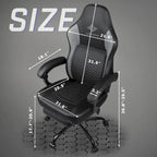 Bossin Gaming Chairs with Footrest, Big and Tall Chair 400 Capacity, Racing Style Computer Chair with Ergonomic Lumbar Support
