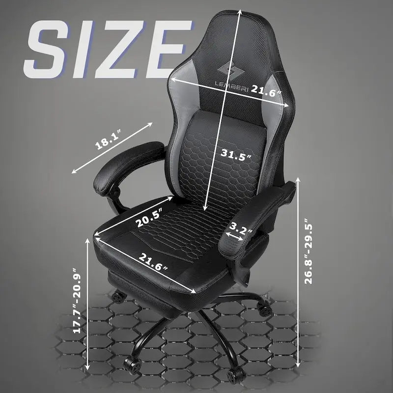 Bossin Gaming Chairs with Footrest, Big and Tall Chair 400 Capacity, Racing Style Computer Chair with Ergonomic Lumbar Support