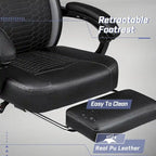 Bossin Gaming Chairs with Footrest, Big and Tall Chair 400 Capacity, Racing Style Computer Chair with Ergonomic Lumbar Support