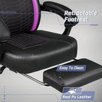 Bossin Gaming Chairs with Footrest, Big and Tall Chair 400 Capacity, Racing Style Computer Chair with Ergonomic Lumbar Support