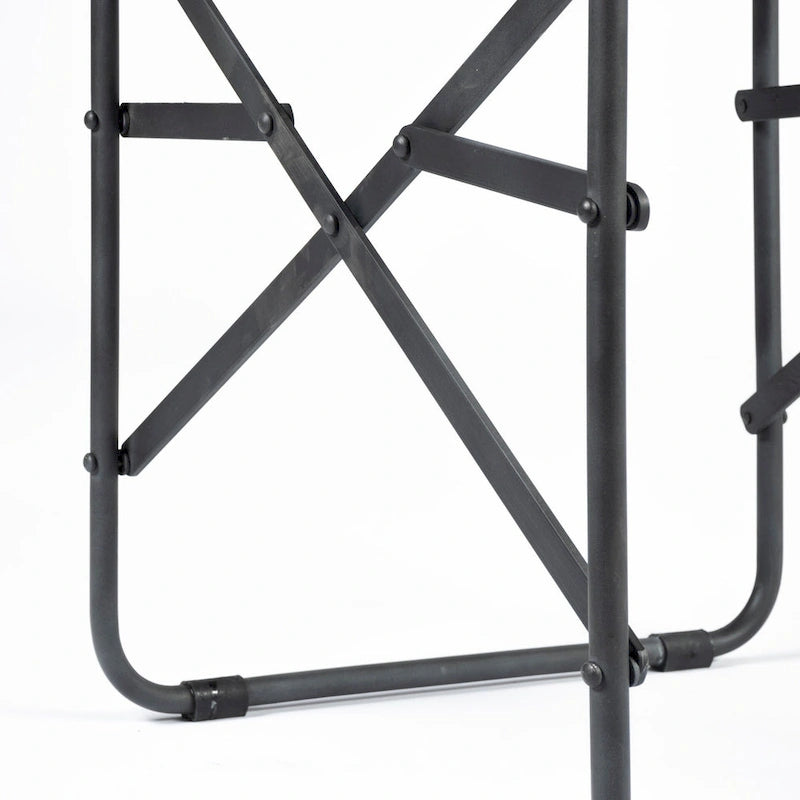 Direttore Black Genuine Leather Seat With Black Iron Frame Dining Chair - 19.7W x 21.7D x 33H
