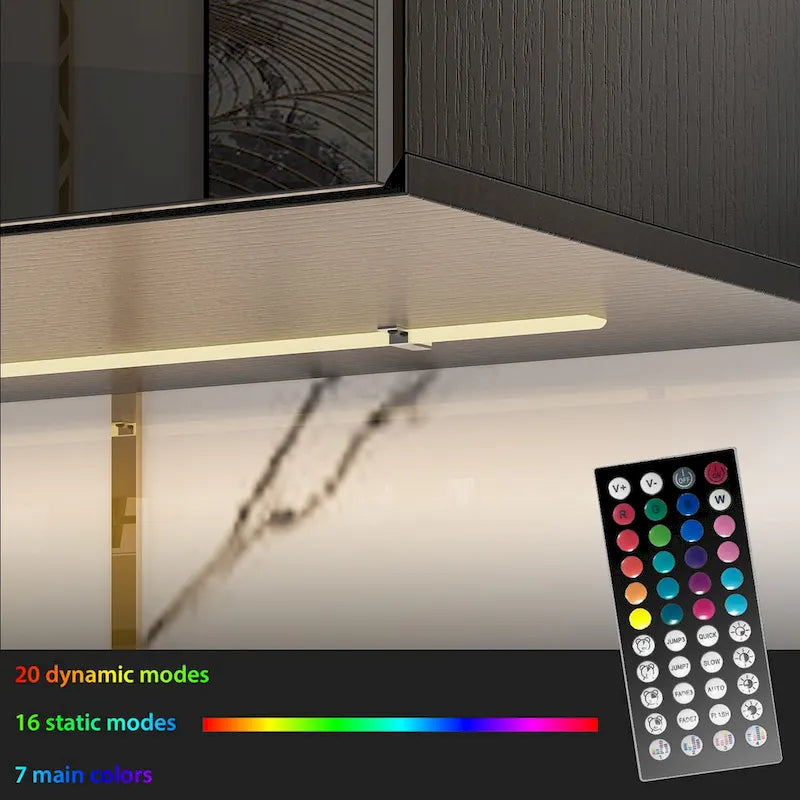 63 TV Stand Hanging TV Consoles Wall TV Cabinet with LED Entertain