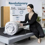 Renanim Zero Gravity Adjustable Bed Frame with 12 Memory Foam Mattress, Dual Massage, USB, Under Bed Light, Remote, App Control