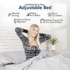 Renanim Zero Gravity Adjustable Bed Frame with 12 Memory Foam Mattress, Dual Massage, USB, Under Bed Light, Remote, App Control