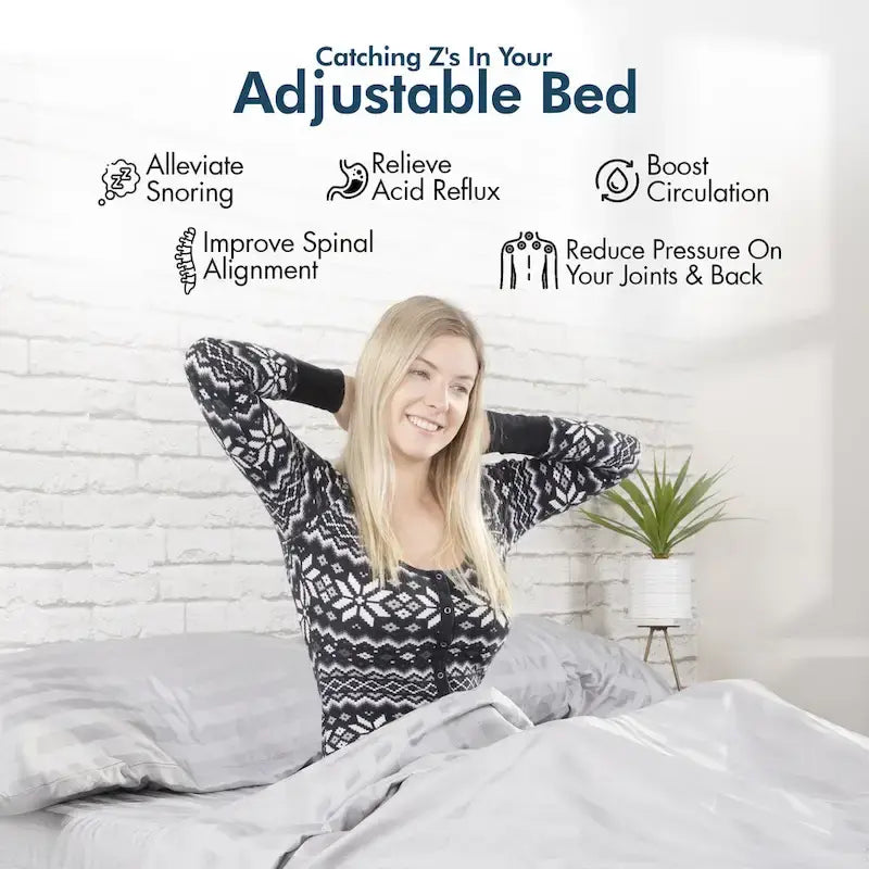 Renanim Zero Gravity Adjustable Bed Frame with 12 Memory Foam Mattress, Dual Massage, USB, Under Bed Light, Remote, App Control