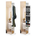 360 Full Length Mirror Jewelry Armoire with Hall Tree - N/A