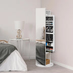 360 Full Length Mirror Jewelry Armoire with Hall Tree - N/A