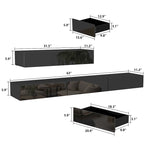 LED Floating TV Stand Entertainment Cabinet for Home and Office 2 PCS