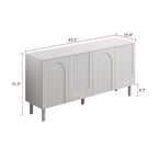 63.2W Bookcase Credenza Sideboard Buffet with Drawer & Pop-Up Doors