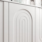 63.2W Bookcase Credenza Sideboard Buffet with Drawer & Pop-Up Doors