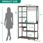Moasis Kitchen Microwave Stand Bakers Rack Utility Storage Shelf with Power Outlet
