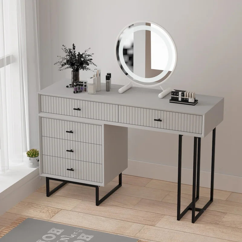 Eclife Makeup Vanity Desk Set with Drawers Storage Dresser Dressing Table for Bedroom
