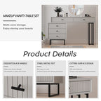 Eclife Makeup Vanity Desk Set with Drawers Storage Dresser Dressing Table for Bedroom