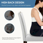 Dining Chairs Set of 2, Upholstered Dining Room Chairs Fabric Kitchen Chairs with Solid Wood Frame and Nailhead Trim