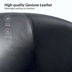 Althea Modern Genuine Leather Swivel Barrel Chair with Solid Wood Base Set of 2 By HULALA HOME