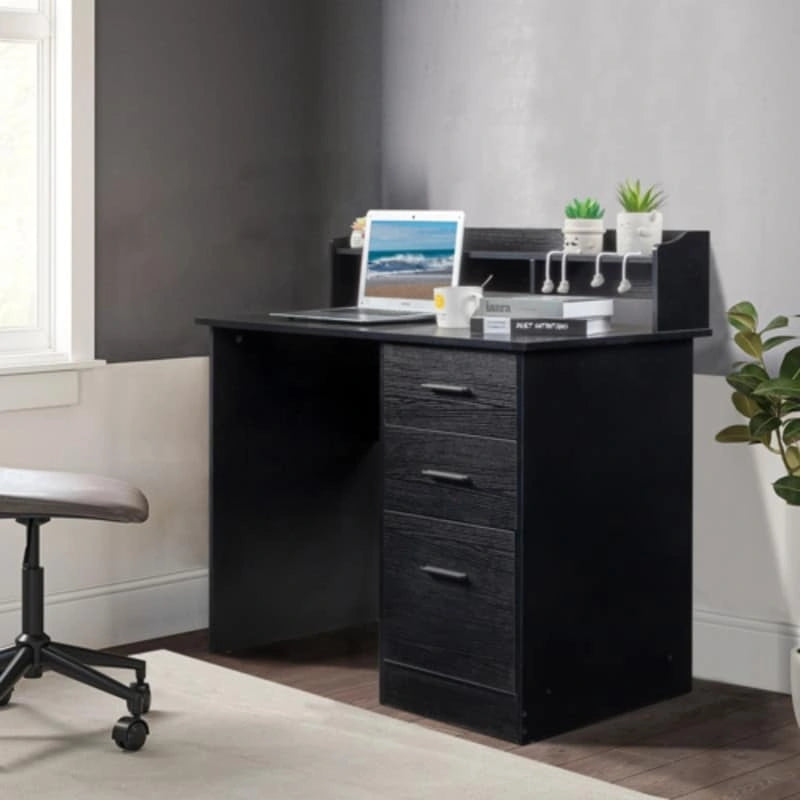 Three-drawers Wood Grain Particleboard Computer Desk