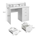 Three-drawers Wood Grain Particleboard Computer Desk