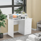 Three-drawers Wood Grain Particleboard Computer Desk