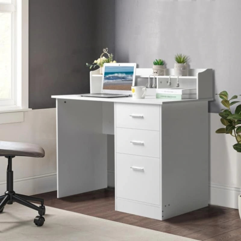 Three-drawers Wood Grain Particleboard Computer Desk