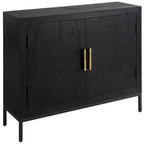 Dark Oak 2-Door Cabinet - 40.25" with Gold Pulls
